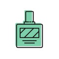 Black line Aftershave icon isolated on white background. Cologne spray icon. Male perfume bottle. Vector Illustration Royalty Free Stock Photo