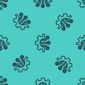 Black line Algorithm icon isolated seamless pattern on green background. Algorithm symbol design from Artificial Royalty Free Stock Photo
