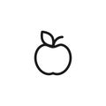 Black line apple icon. Flat pictogram isolated on white. Vector illustration Royalty Free Stock Photo