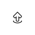 Black line arrow up icon. Isolated on white. Upload icon. Upgrade sign Royalty Free Stock Photo