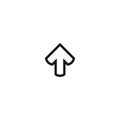 Black line arrow up icon. Isolated on white. Upload icon. Upgrade sign Royalty Free Stock Photo