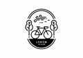 Black line art of bicycle badge