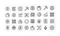 Black Line Art Cryptocurrency Icons Set Bitcoin Ethereum Blockchain Wallet Mining Q R Code vector Royalty Free Stock Photo