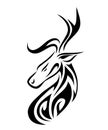 Black Line art deer head logo vector