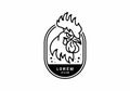 Black line art of rooster in oval badge