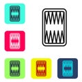 Black line Backgammon board icon isolated on white background. Set icons in color square buttons. Vector Royalty Free Stock Photo