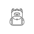 Backpack icon is isolated on a white background. School backpack or travel, walking, Hiking, camping