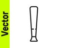 Black line Baseball bat icon isolated on white background. Sport equipment. Vector Illustration Royalty Free Stock Photo