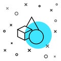 Black line Basic geometric shapes icon isolated on white background. Random dynamic shapes. Vector Royalty Free Stock Photo