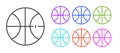 Black line Basketball ball icon isolated on white background. Sport symbol. Set icons colorful. Vector Illustration Royalty Free Stock Photo