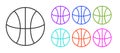 Black line Basketball ball icon isolated on white background. Sport symbol. Set icons colorful. Vector Illustration Royalty Free Stock Photo