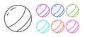 Black line Beach ball icon isolated on white background. Children toy. Set icons colorful. Vector Royalty Free Stock Photo