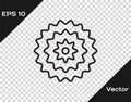 Black line Bicycle cassette mountain bike icon isolated on transparent background. Rear Bicycle Sprocket. Chainring Royalty Free Stock Photo