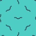 Black line Bicycle handlebar icon isolated seamless pattern on green background. Vector Royalty Free Stock Photo
