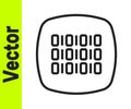 Black line Binary code icon isolated on white background. Vector Royalty Free Stock Photo