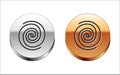 Black line Black hole icon isolated on white background. Space hole. Collapsar. Silver-gold circle button. Vector Royalty Free Stock Photo