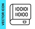 Black line Books about programming icon isolated on white background. Programming language concept. PHP, CSS, XML, HTML Royalty Free Stock Photo