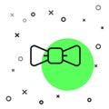 Black line Bow tie icon isolated on white background. Vector Royalty Free Stock Photo