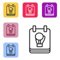 Black line Boxing glove icon isolated on white background. Set icons in color square buttons. Vector Royalty Free Stock Photo