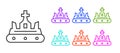 Black line British crown icon isolated on white background. Set icons colorful. Vector