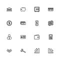 Black line business commercial and finance icon set