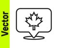 Black line Canadian maple leaf icon isolated on white background. Canada symbol maple leaf. Vector Royalty Free Stock Photo