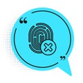 Black line Cancelled fingerprint icon isolated on white background. Access denied for user concept. Error, fraud