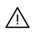 Black line Caution beware triangle symbol For banner, general design print and websites. Royalty Free Stock Photo