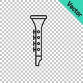 Black line Clarinet icon isolated on transparent background. Musical instrument. Vector