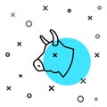 Black line Cow head icon isolated on white background. Random dynamic shapes. Vector Royalty Free Stock Photo