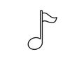 A black line drawing of an eighth note on a white background. The note features a round Royalty Free Stock Photo