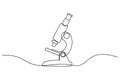 Black line drawing of a microscope on white science Royalty Free Stock Photo