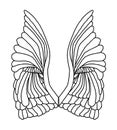 Angel Wings Blackline Outline