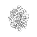 Black line drawing on a white background featuring intricate swirling Royalty Free Stock Photo