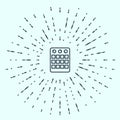 Black line Drum machine icon isolated on grey background. Musical equipment. Abstract circle random dots. Vector