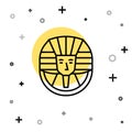 Black line Egyptian pharaoh icon isolated on white background. Random dynamic shapes. Vector Royalty Free Stock Photo