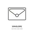 Black line envelope icon mail logo message vector