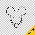 Black line Experimental mouse icon isolated on transparent background. Vector Royalty Free Stock Photo