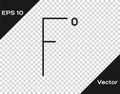 Black line Fahrenheit icon isolated on transparent background. Vector Illustration