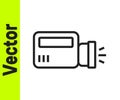 Black line Flashlight icon isolated on white background. Vector
