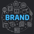 Black Line Flat Circle illustration brand Royalty Free Stock Photo