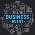 Black Line Flat Circle illustration business event Royalty Free Stock Photo