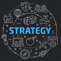 Black Line Flat Circle illustration strategy Royalty Free Stock Photo