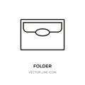 Black line folder icon directory file sign vector
