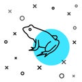 Black line Frog icon isolated on white background. Animal symbol. Random dynamic shapes. Vector Royalty Free Stock Photo