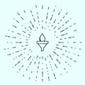 Black line Funnel or filter and motor oil drop icon isolated on grey background. Abstract circle random dots. Vector