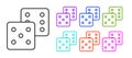 Black line Game dice icon isolated on white background. Casino gambling. Set icons colorful. Vector Royalty Free Stock Photo