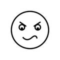 Black line icon for Angry, irritable and emotion