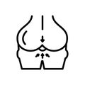 Black line icon for Anus, rectum and medical