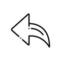 Black line icon for Backarrow, direction and pointer Royalty Free Stock Photo
